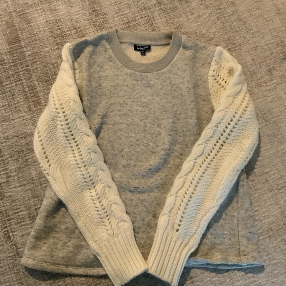 Splendid grey sweatshirt with sweater sleeves   Size xs